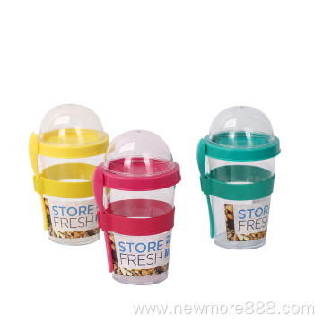 Plastic Dessert Food Cup With Lid And Spoon